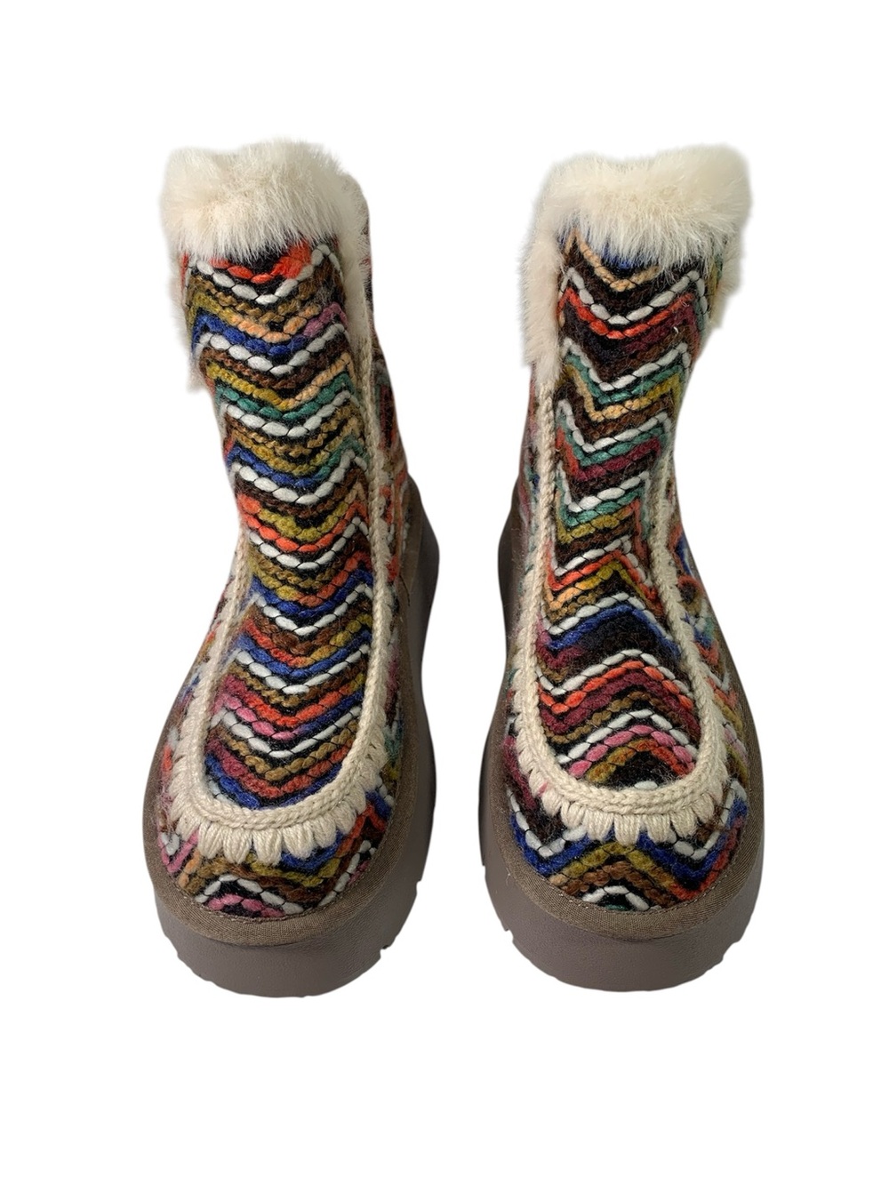 Oasis Society Faux Suede Fur Lined Shearling Trim Platform Winter Booties 9 NWOT - Picture 11 of 13